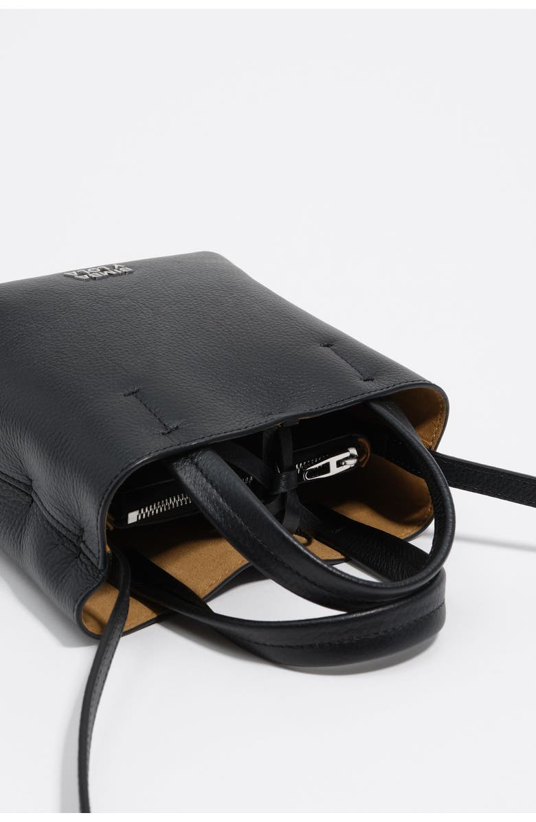 Bimba y Lola Mini Leather Chihuahua Bag, Alternate, color, Black