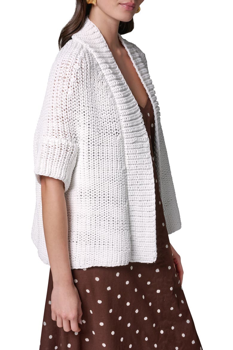 Drop Shoulder Open Front Cardigan, Alternate, color, CREAM