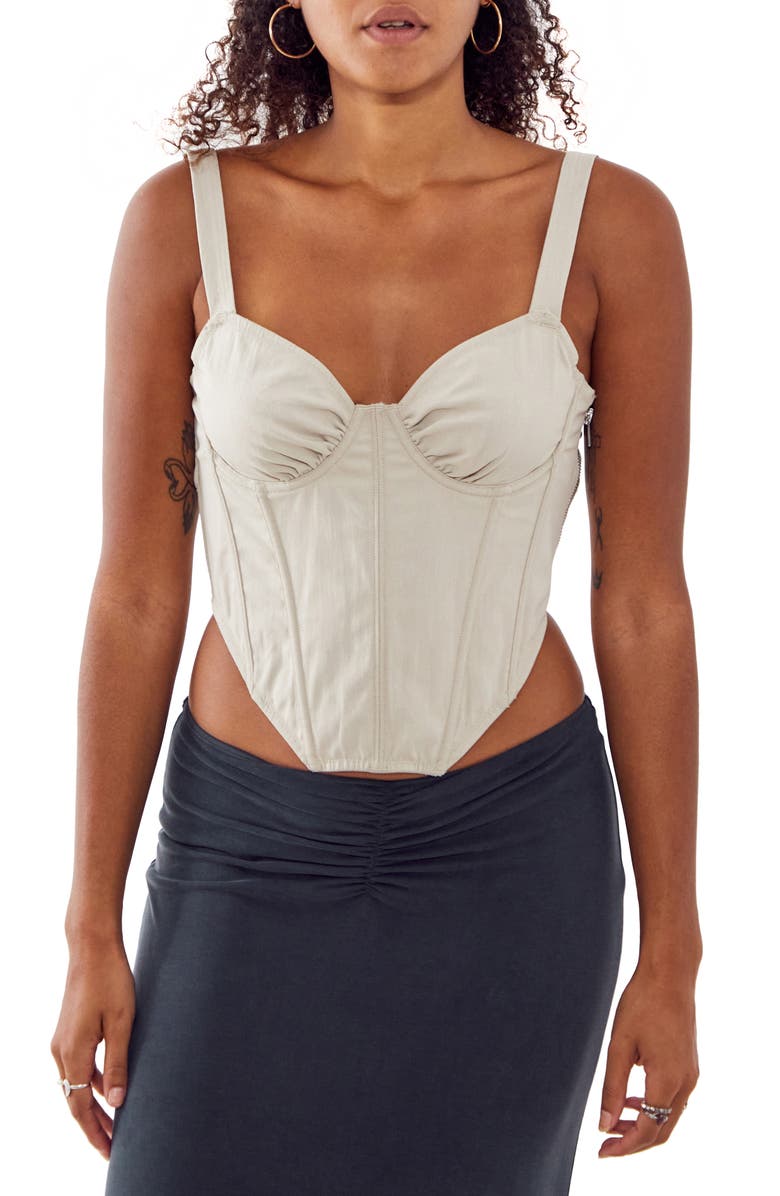 BDG Urban Outfitters Lace-Up Back Corset Top, Main, color,