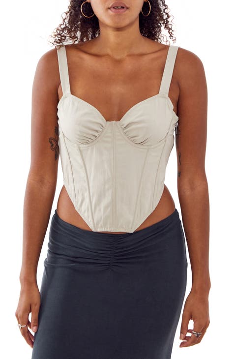 Lace-Up Back Corset Top