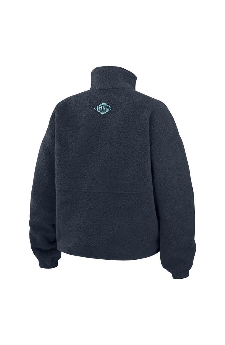 WEAR by Erin Andrews Women's WEAR by Erin Andrews Deep Sea Blue Seattle Kraken Polar Fleece Half-Zip Jacket, Alternate, color, Navy