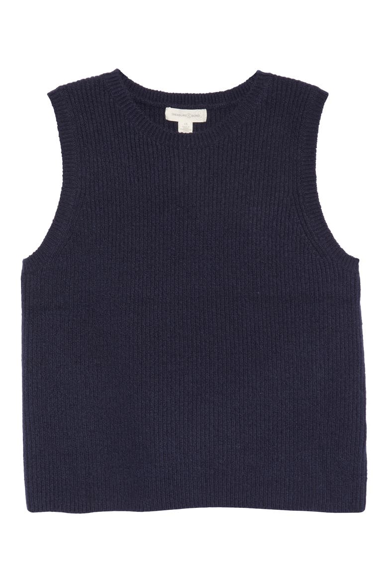 Shrunken Sweater Vest, Alternate, color, NAVY BLAZER