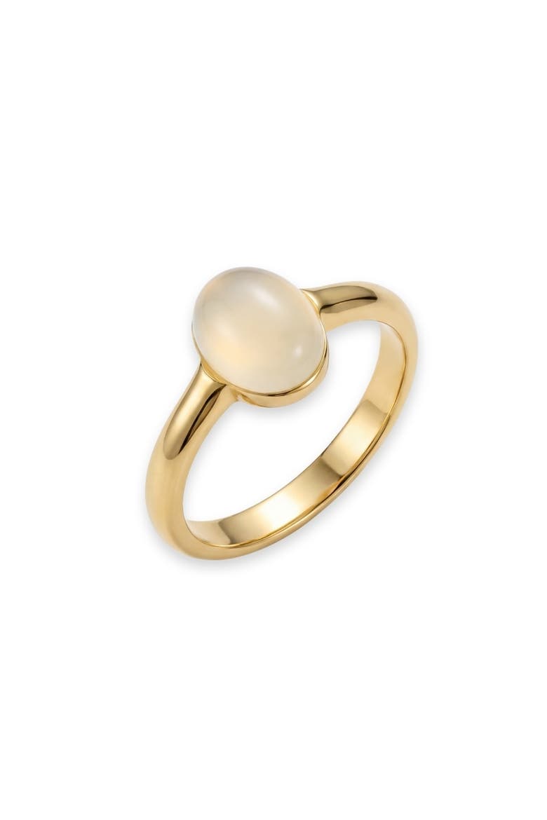 Halo White Gemstone Cabochon Ring, Alternate, color, Gold