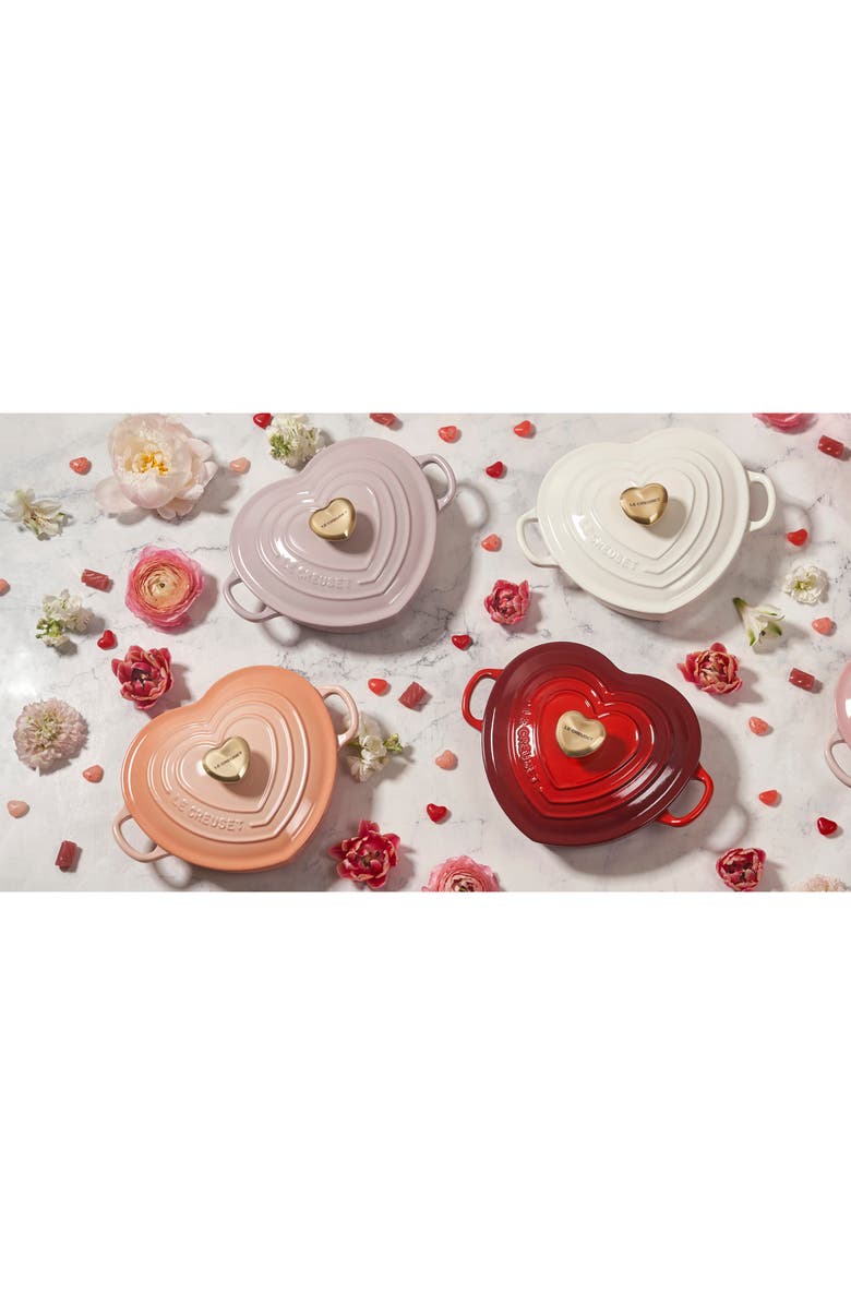 Le Creuset Signature Cast Iron Heart Cocotte, Alternate, color, White