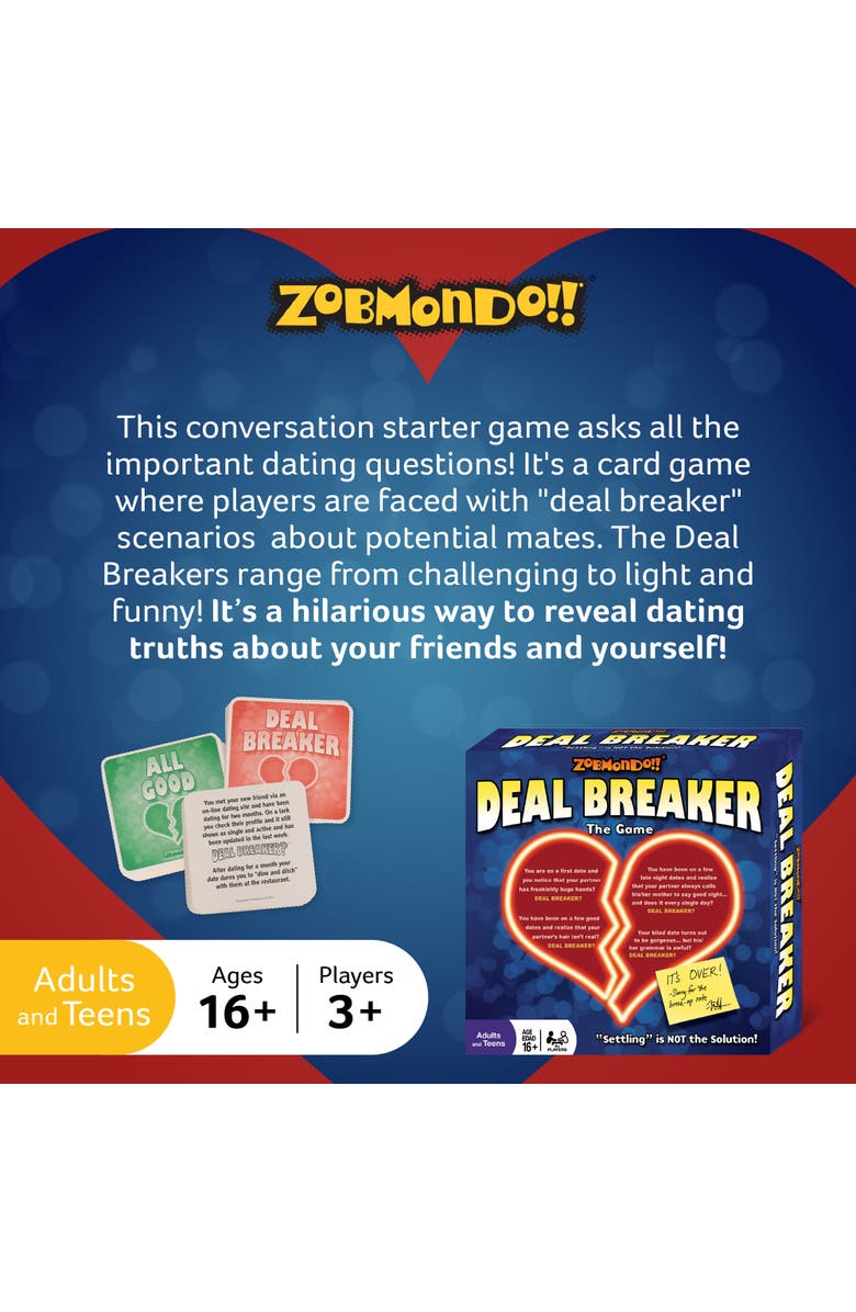 Zobmondo!! Deal Breaker Card Game by Zobmondo!! Adult party dating card game, Alternate, color, Multicolored