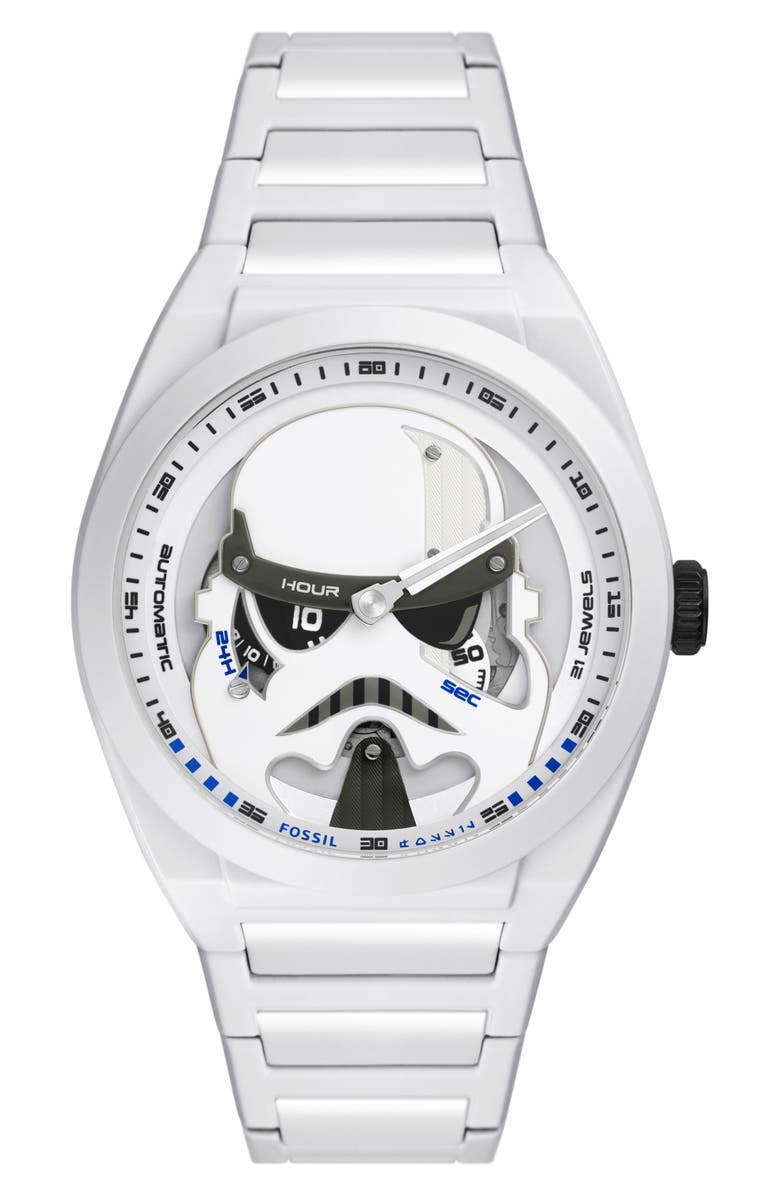 Fossil x Star Wars<sup>™</sup> Limited Edition Stormtrooper Bracelet Watch, 43mm, Main, color, 