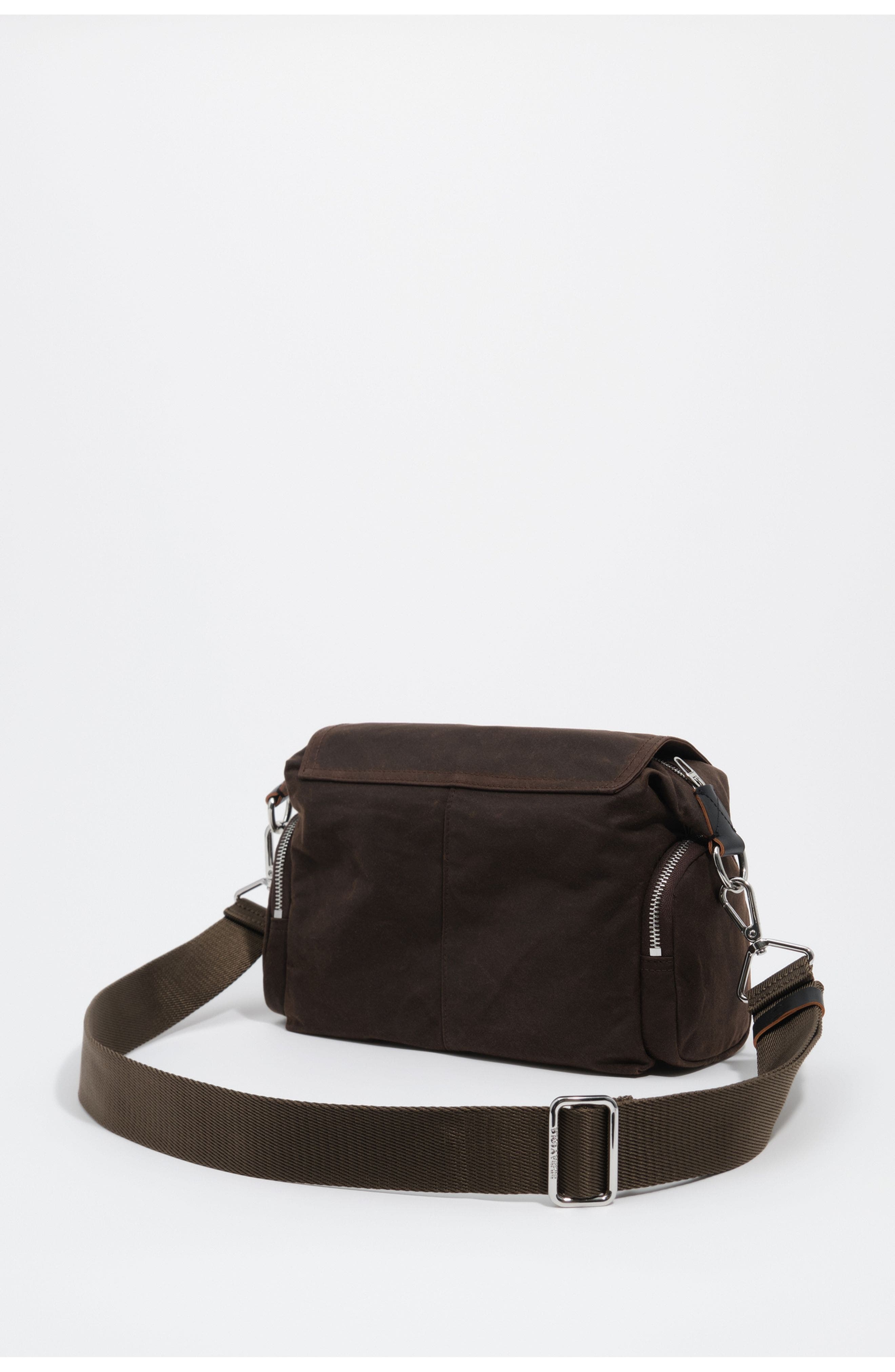 Large Coated Pocket Flap Bag, Alternate, color, DARK BROWN
