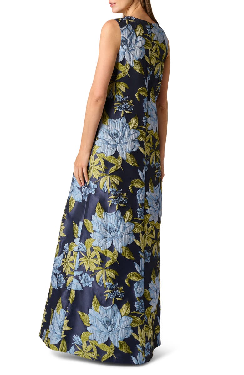 Aidan Mattox Floral Jacquard Trapeze Gown, Alternate, color,