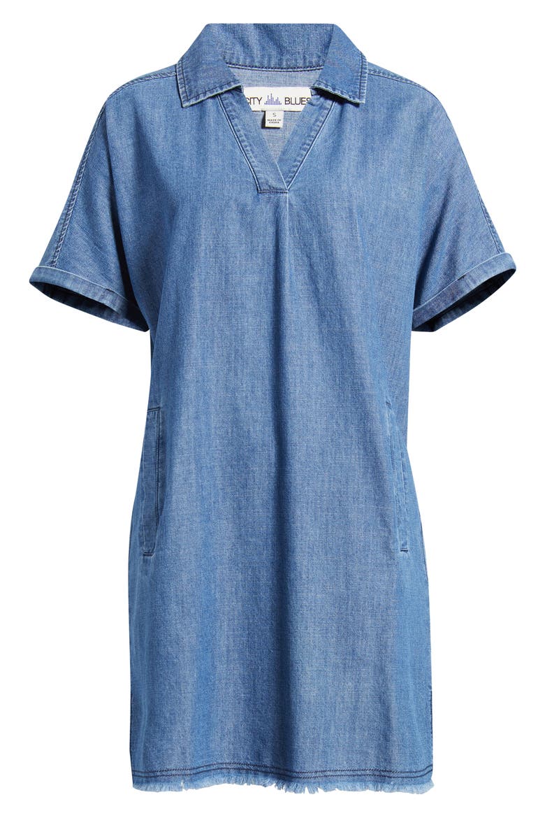 Denim Shift Dress, Alternate, color, VINTAGE WASH