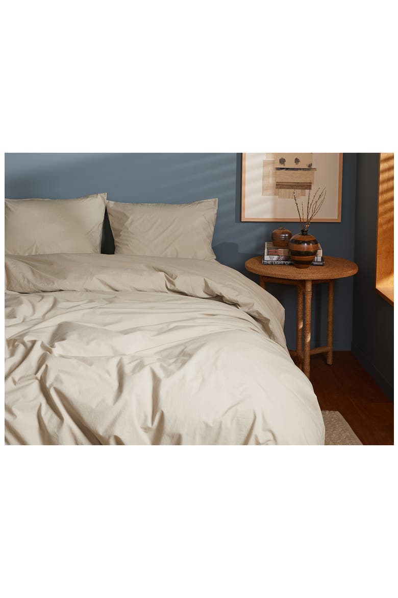 Brushed Cotton Duvet Cover, Alternate, color, LATTE