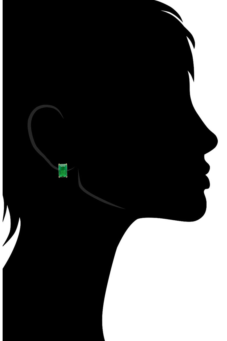 Emerald Cut Stud Earrings, Alternate, color, EMERALD