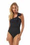 Ruched One Shoulder One Piece Swimsuit
