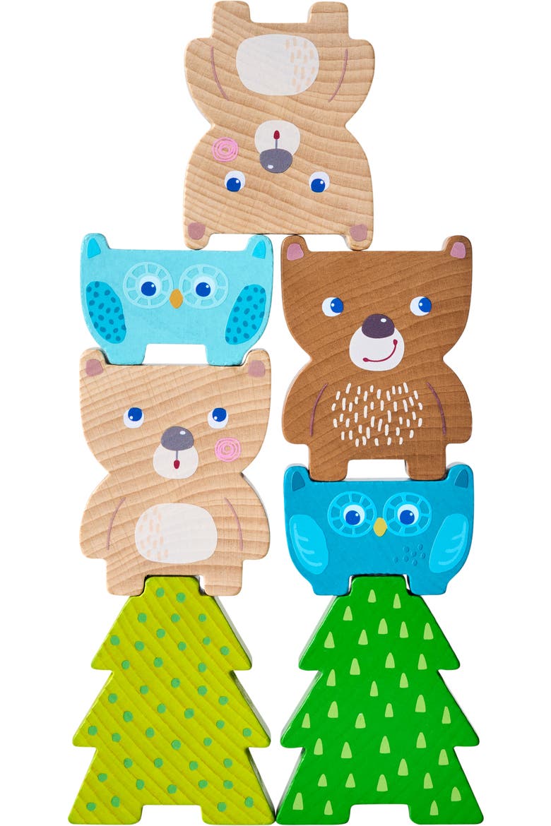 Forest Friends Stacking Toy, Alternate, color, GREEN MULTI