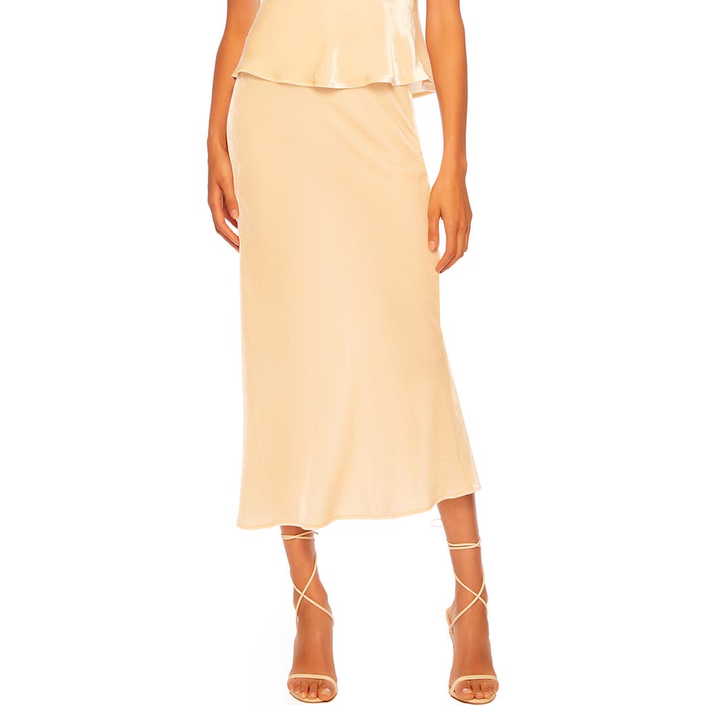 Susana Monaco Velvet Midi Slip Skirt In Belgian Creme
