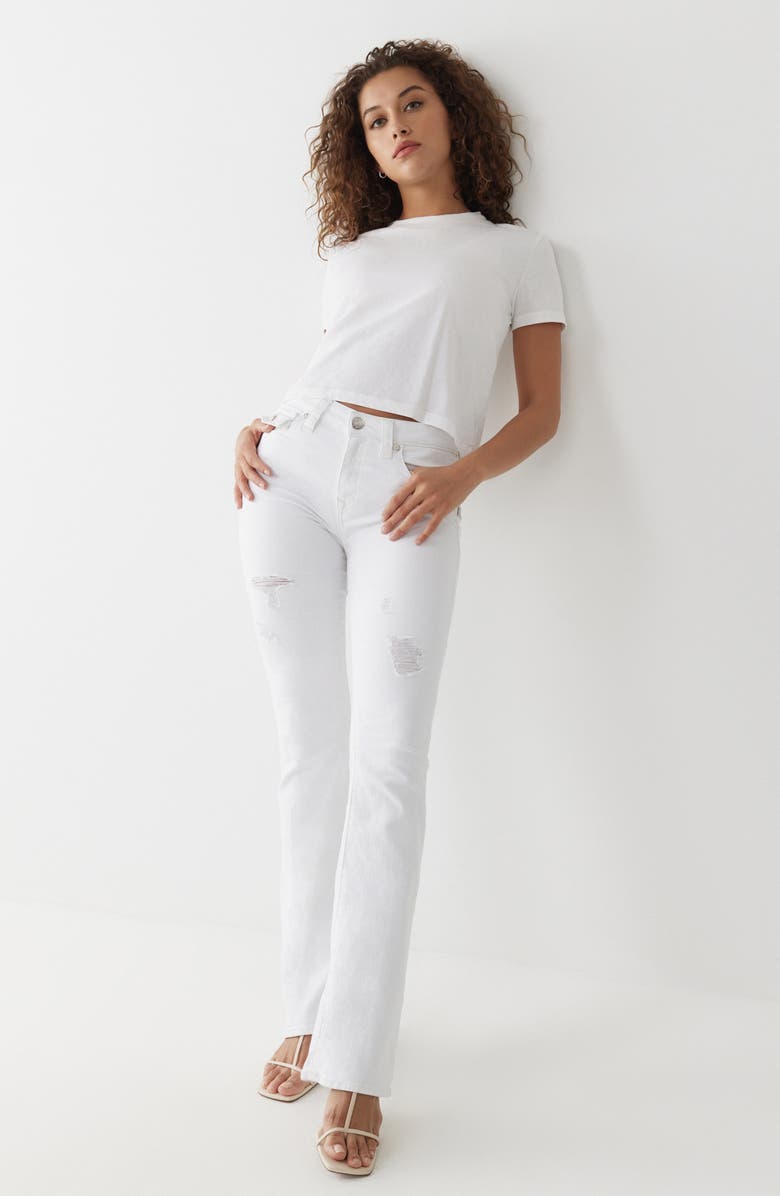 True Religion Brand Jeans Becca Destroyed Bootcut Jeans, Alternate, color, 