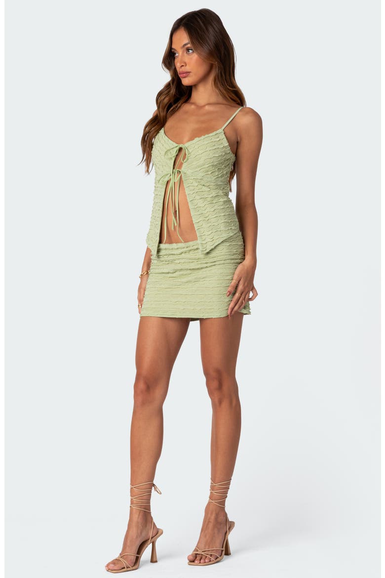 Alessia Ruffle Tie Front Tank Top, Alternate, color, GREEN