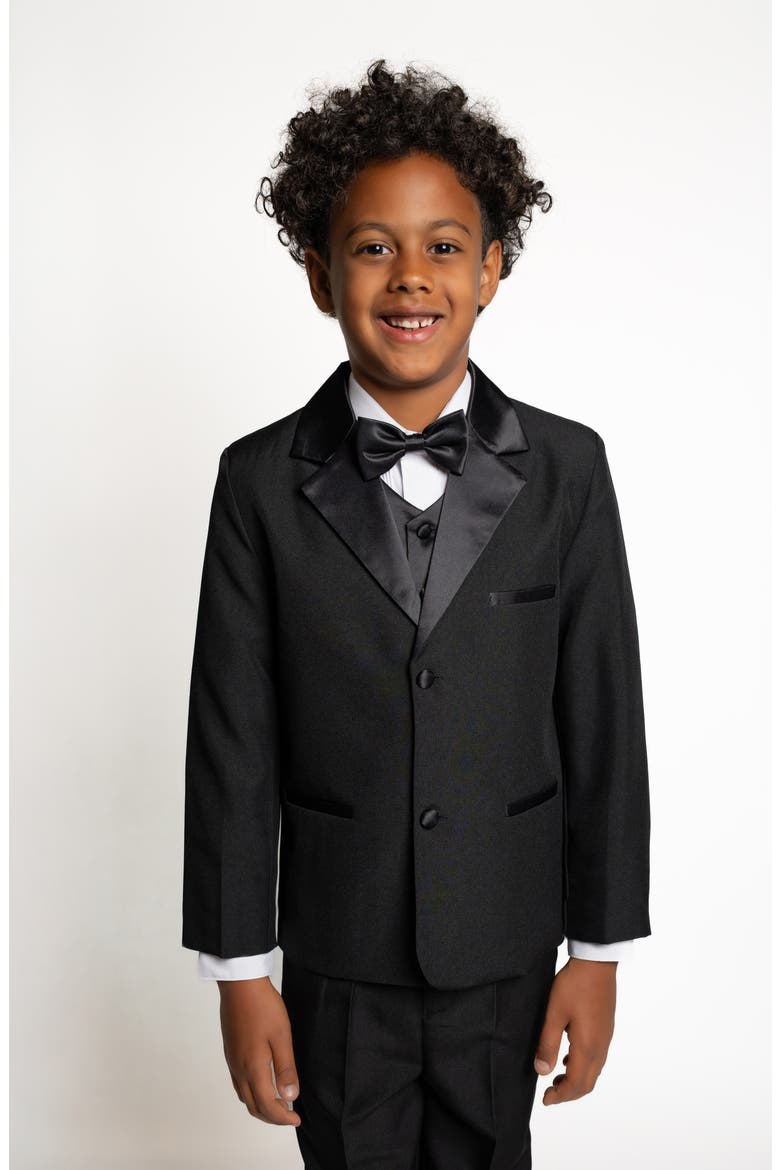 Kids' Jett 5-Piece Tuxedo Set, Alternate, color, BLACK