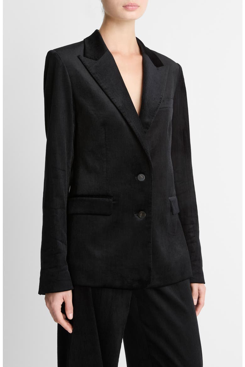 Velvet Blazer, Alternate, color, BLACK