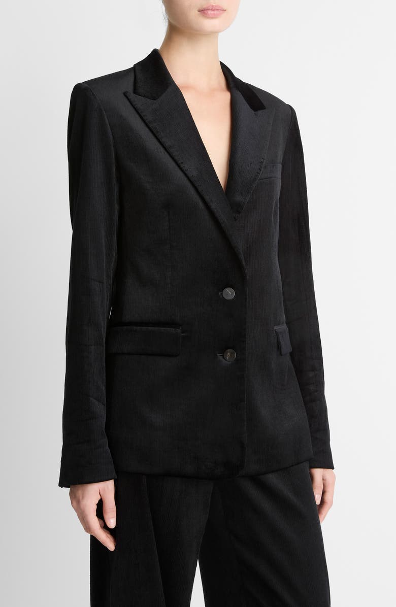Vince Velvet Blazer, Alternate, color, Black