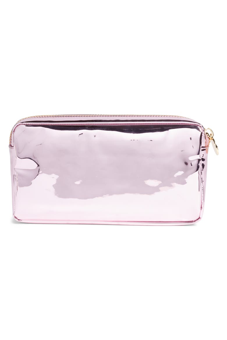 Glam Small Patent Makeup Bag, Alternate, color, PINK