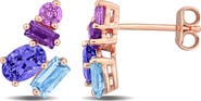 DELMAR Multi-Shaped Gemstone Cluster Stud Earrings