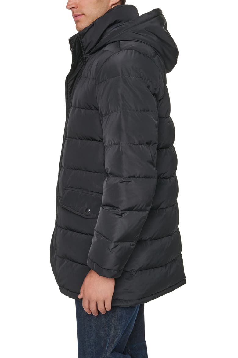 Hooded Down & Feather Fill Parka, Alternate, color, BLACK