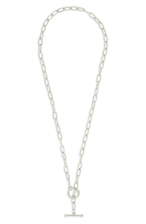 Ledger Paper Clip Chain Toggle Necklace