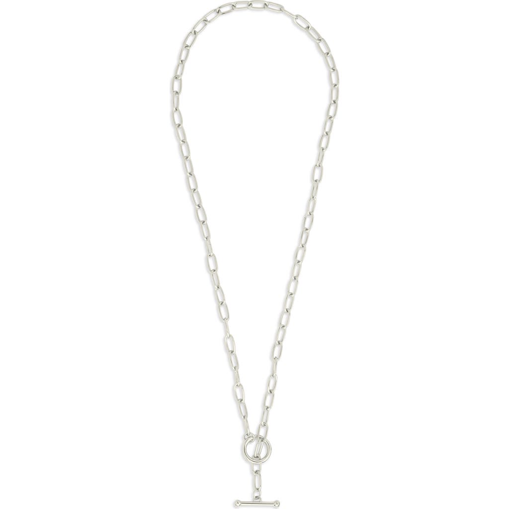 Sterling Forever Ledger Paper Clip Chain Toggle Necklace