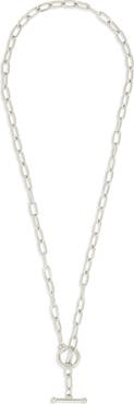 Sterling Forever Ledger Paper Clip Chain Toggle Necklace