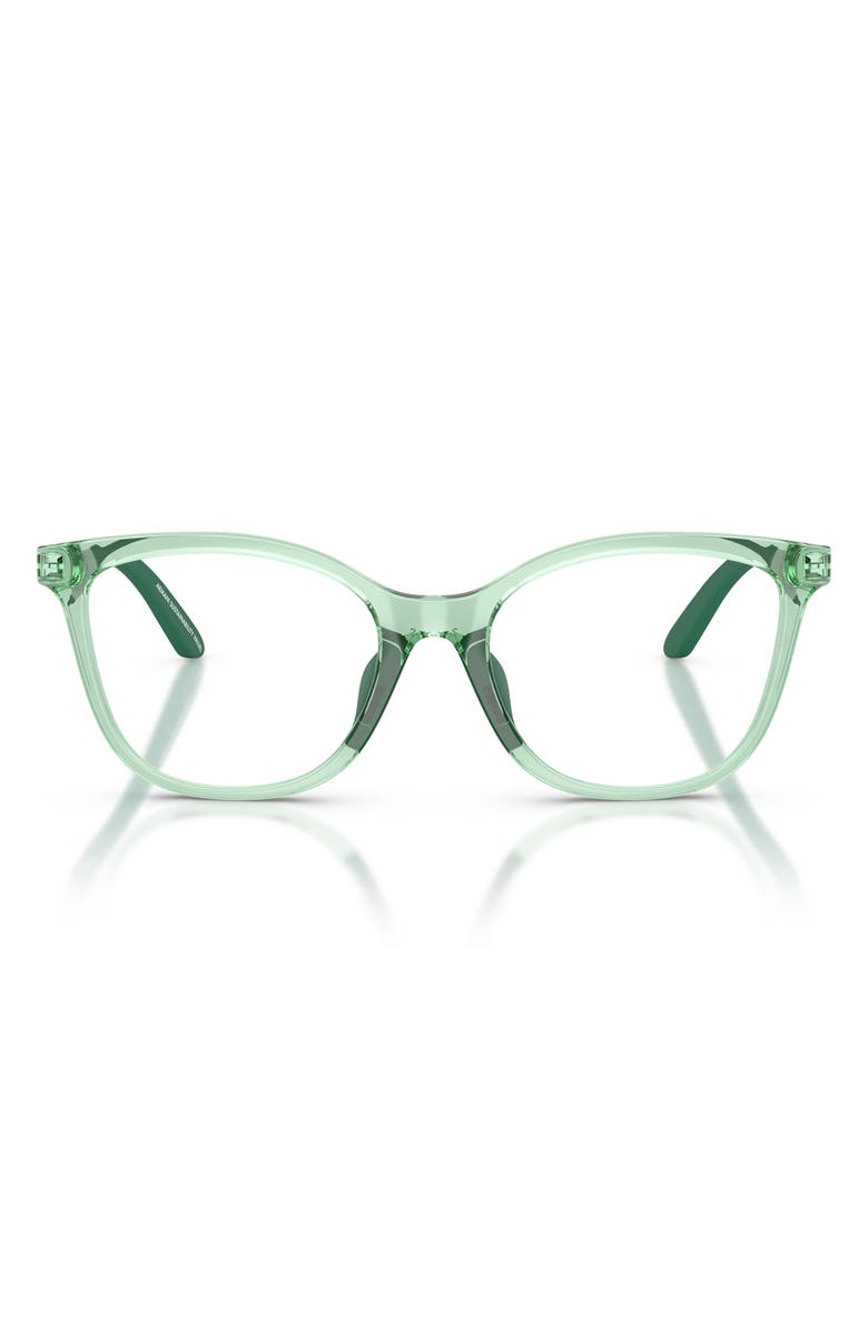 Emporio Armani Kids' 48mm Butterfly Optical Glasses, Main, color, Shiny Green / Demo Lens