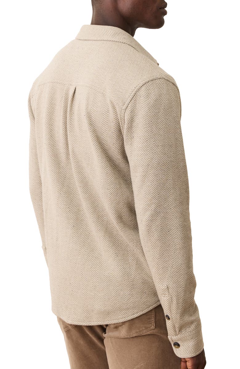 Marine Layer Pacifica Herringbone Stretch Twill Overshirt, Alternate, color, 