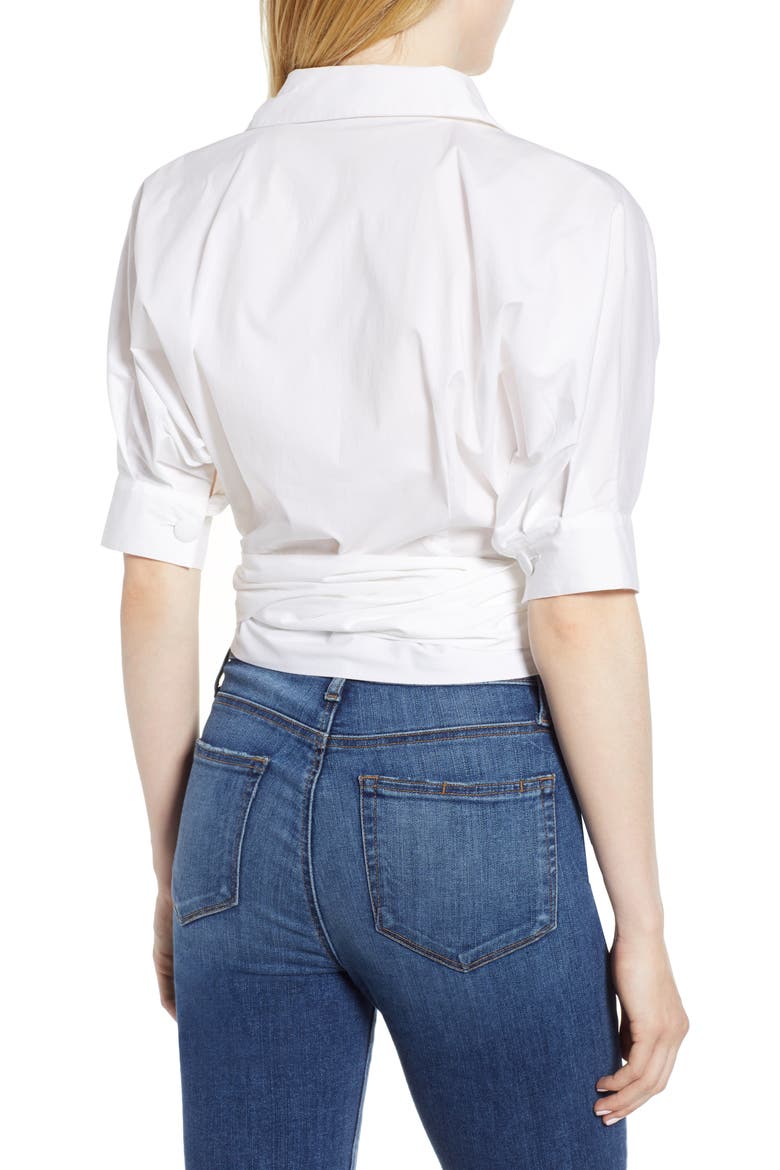 Arietta Sash Tie Wrap Top, Alternate, color, BRIGHT WHITE