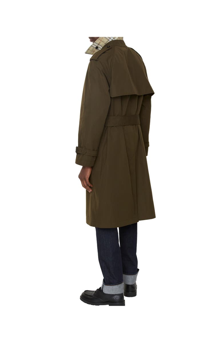Burberry Long Lightweight Cotton Trench Coat, Alternate, color, Marsh Green