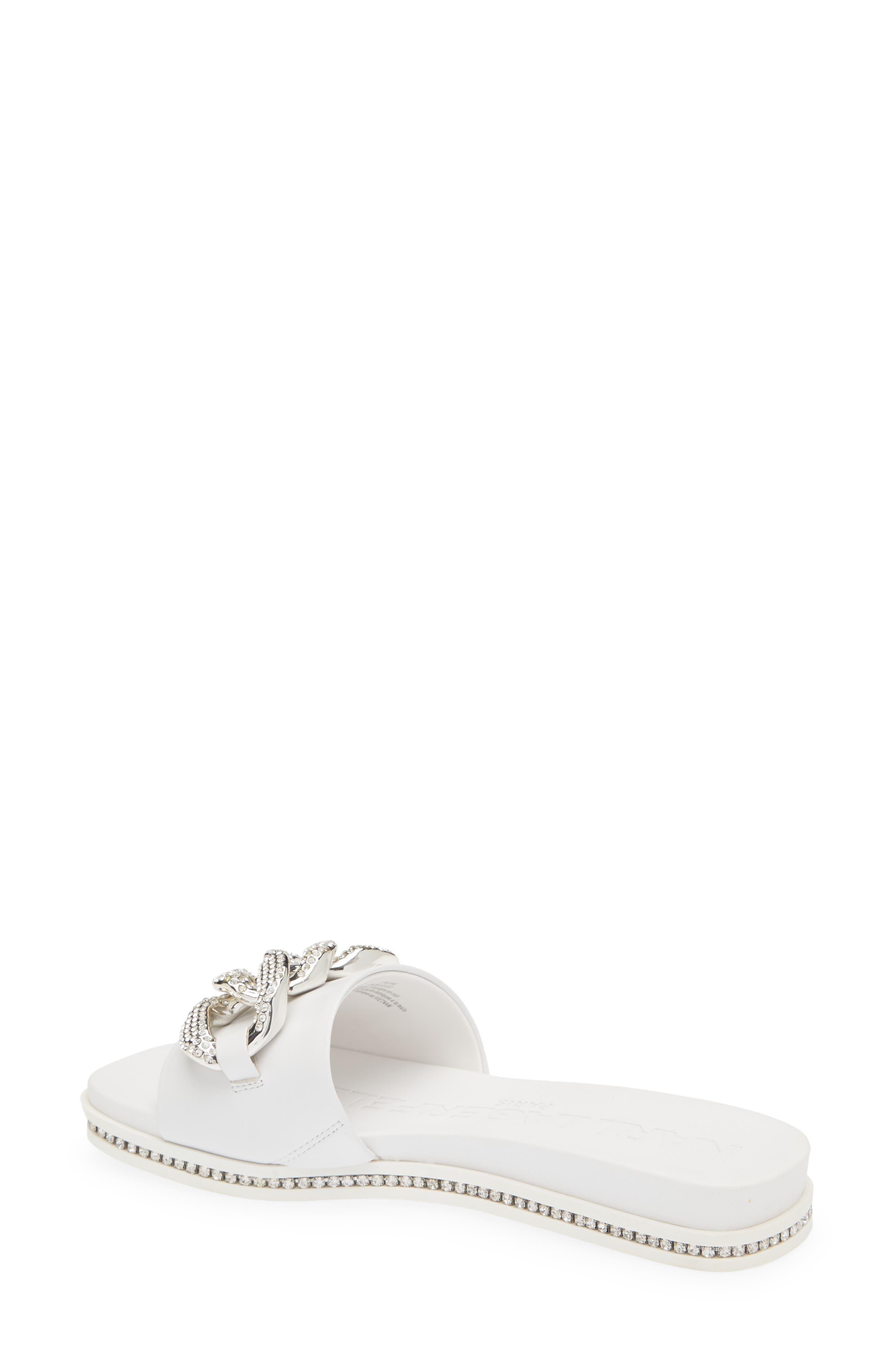 KARL LAGERFELD PARIS Jazelle Embellished Slide Sandal, Alternate, color, Bright White