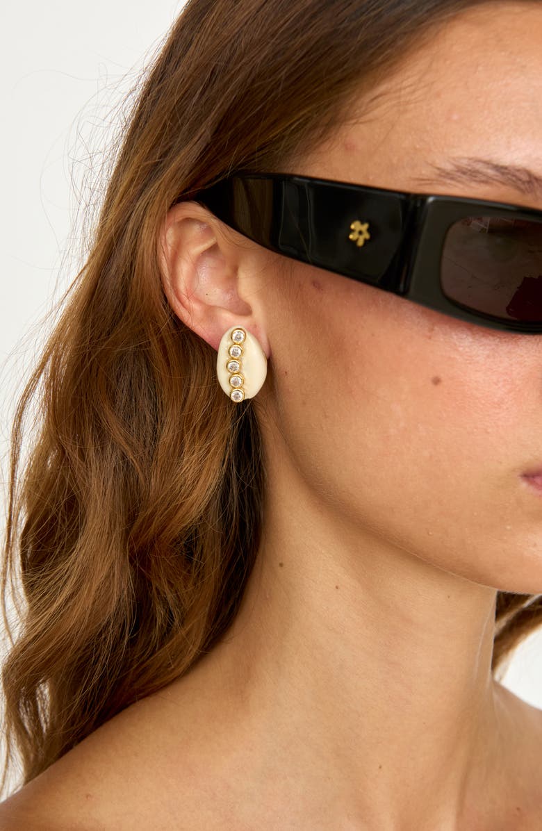 Éliou Wren Earrings, Alternate, color, White