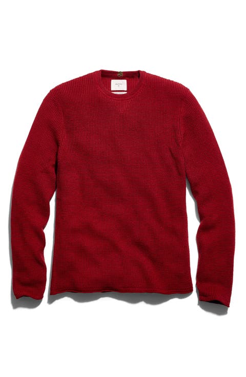Martin Mini Waffle Crewneck Cotton & Cashmere Sweater