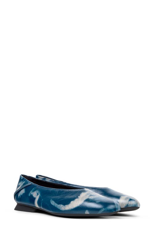 Camper Casi Myra Cloud-print Leather Ballet Flats In Black