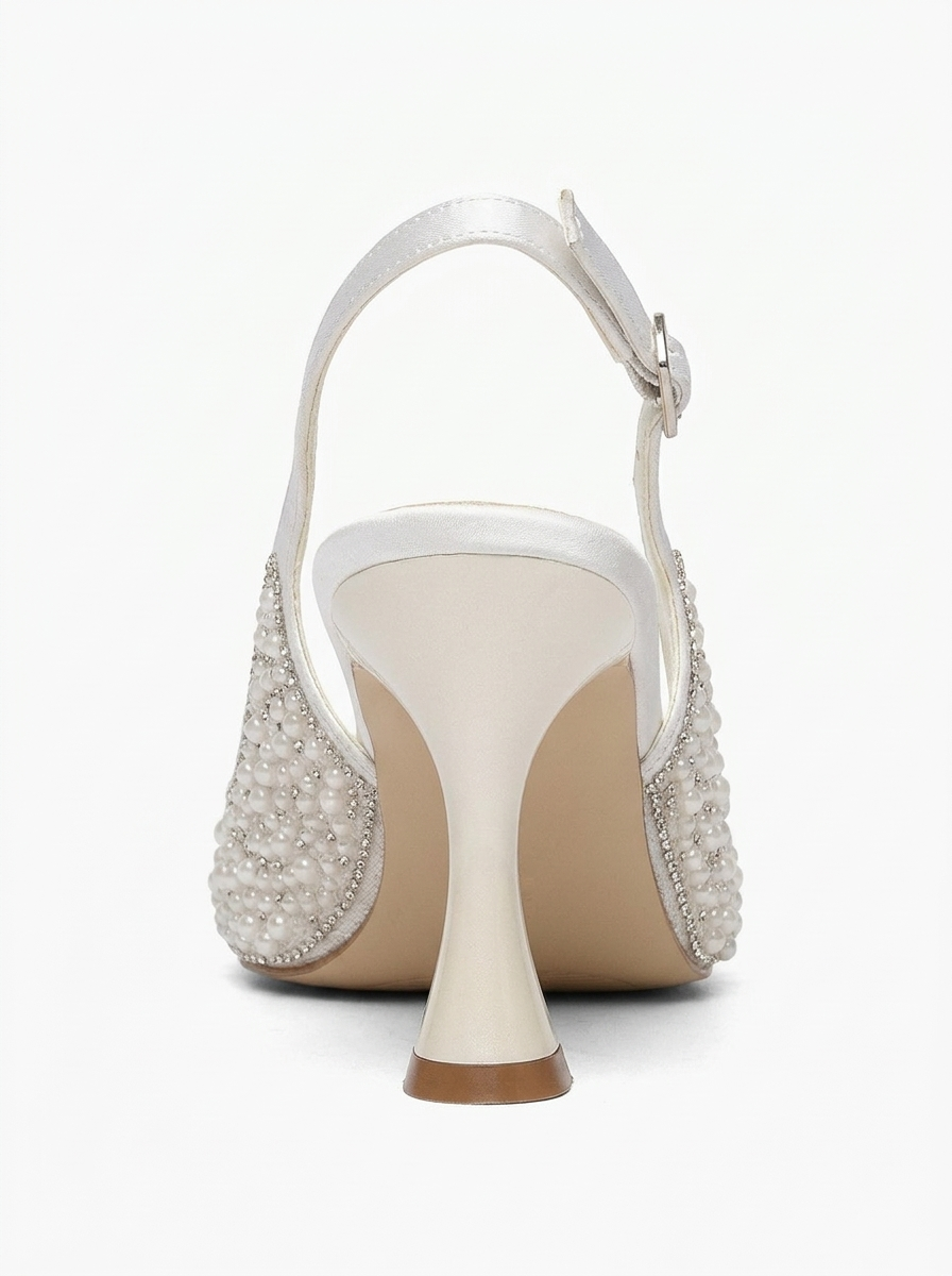 Madison Embellished Slingback Pump, Alternate, color, Ivory