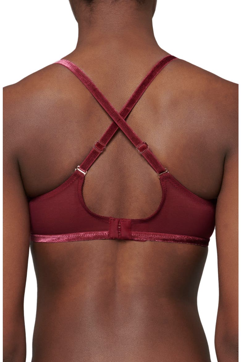 Scenario Sheer Plunge Underwire Bra, Alternate, color, SPINEL RED