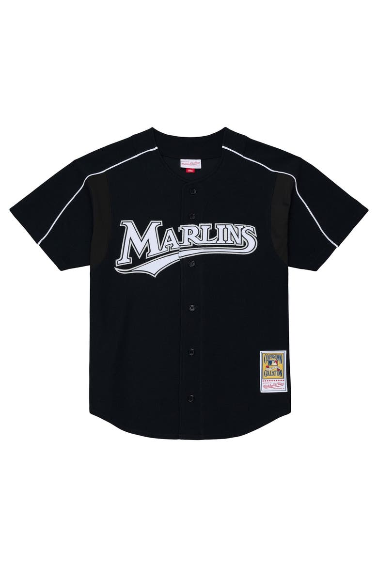 Men's Mitchell & Ness Miguel Cabrera Black Florida Marlins 2003 Cooperstown Mesh Batting Practice Button-Up Jersey, Alternate, color, Black