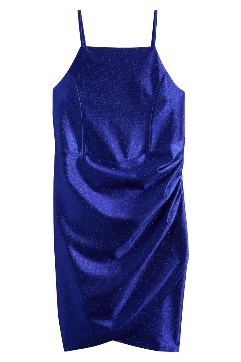 Kids' Metallic Strappy Dress, Main, color, ROYAL