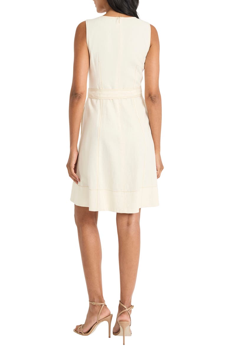 Maggy London Belted Linen Blend Dress, Alternate, color, 
