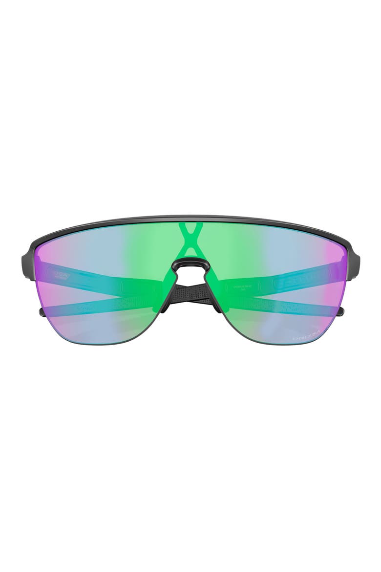 Corridor 42mm Semirimless Prizm™ Shield Sunglasses, Alternate, color, SHINY BLACK