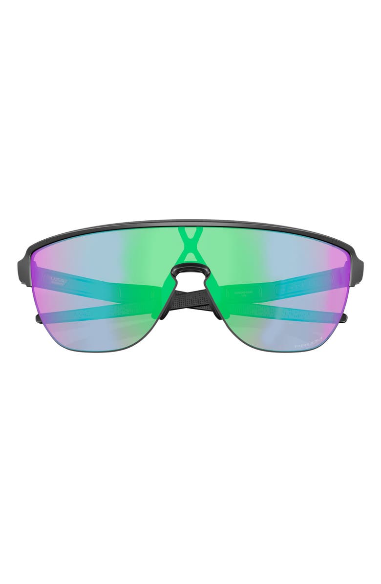 Oakley Corridor 42mm Semirimless Prizm<sup>™</sup> Shield Sunglasses, Alternate, color, Shiny Black