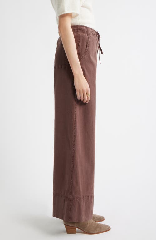 Treasure & Bond Drawstring Wide Leg Pants In Brown