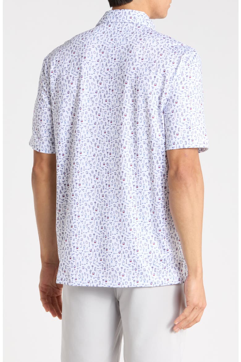 Americana Drinks Knit Polo, Alternate, color, WHITE