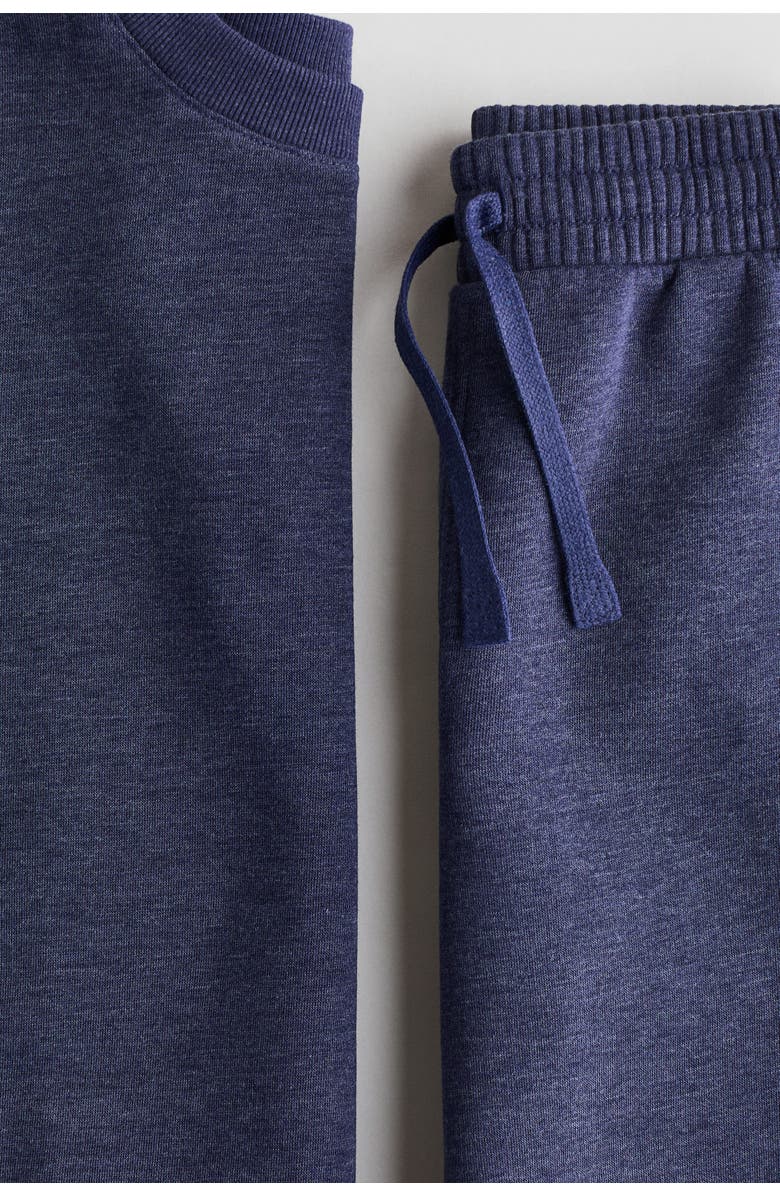 H&M 2-piece sweatshirt and sweatshorts set, Alternate, color, Navy Blue Melange