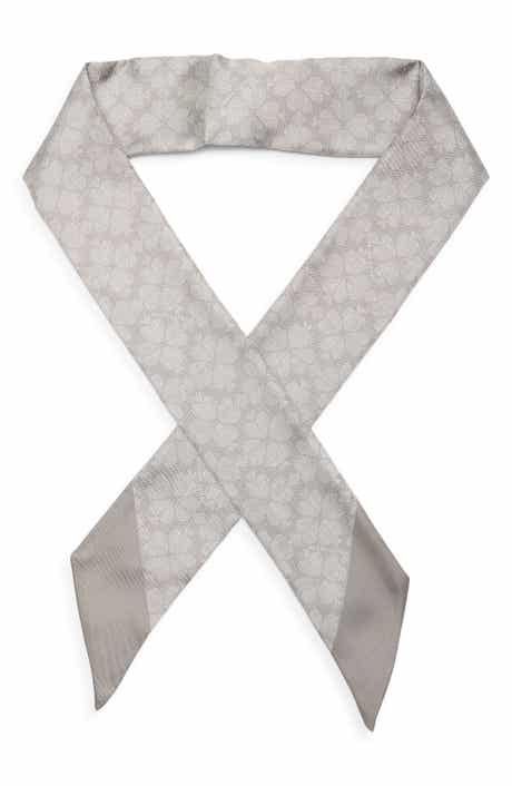 spade flower silk skinny scarf