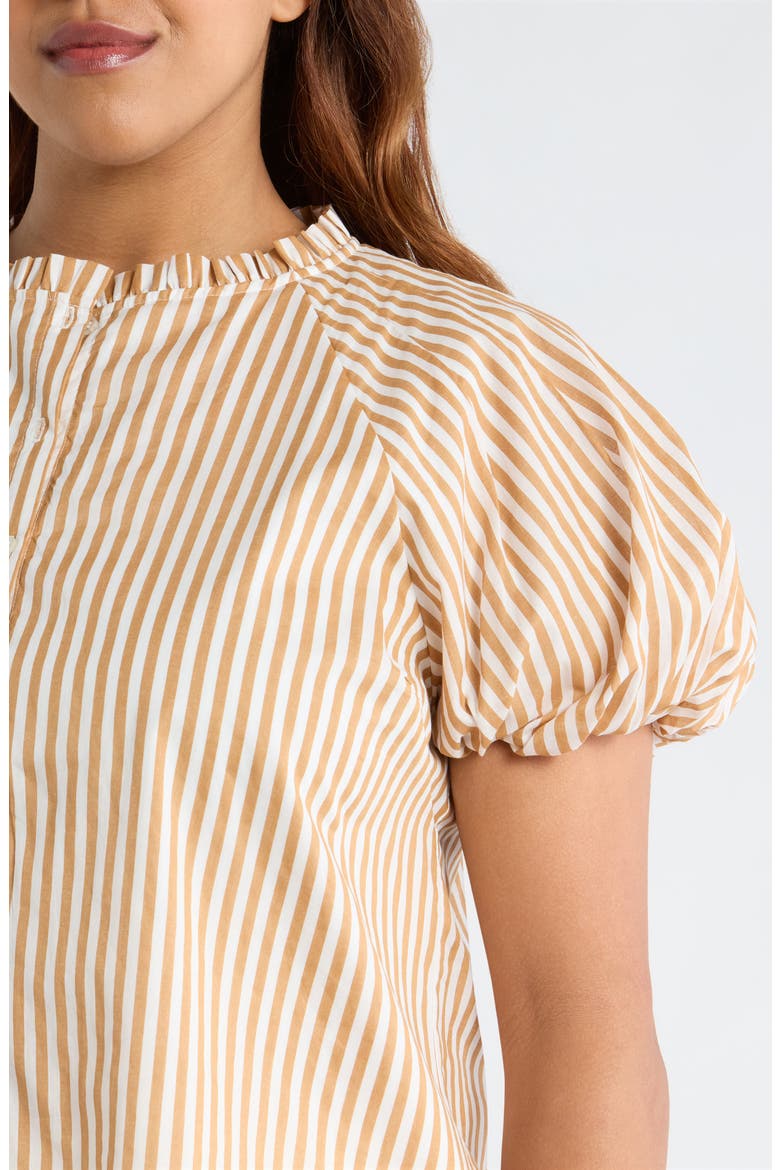 Dream State Avy Cotton Button-Up Top, Alternate, color, TAUPE MULTI