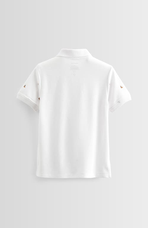 Nordstrom Kids' Embroidered Piqué Polo In White Tiny Boats